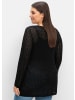 sheego V-Ausschnitt-Pullover in schwarz