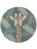 KADIMA DESIGN Outdoor-Teppich mit Giraffenmotiv, kreisrund, Safari-Spielteppich