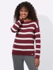 WITT WEIDEN Strickpullover in dunkelrot-ecru-geringelt