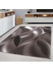 KADIMA DESIGN Teppich Kurzflor Abstrakte Wellen Polypropylen Wohnzimmer in Braun