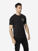 KOROSHI Crew t-shirt baumwolle druck-emb in anthrazit