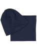 TupTam Unisex Set Kinder Beanie Mütze Schlauchschal in dunkelblau
