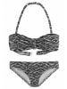 Venice Beach Bandeau-Bikini in schwarz-weiß