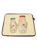 Mr. & Mrs. Panda Notebook Tasche Bären mit Blumenkranz ohne Spruch in Gelb Pastell