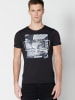 KOROSHI T-shirt mit kurzen ärmeln in schwarz
