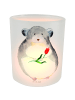 Mr. & Mrs. Panda Windlicht Chinchilla Blume ohne Spruch in Transparent