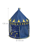 relaxdays Spielzelt "Mond" in Blau/ Gelb -  (H)135 x Ø 100 cm
