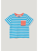 s.Oliver T-Shirt kurzarm in Türkis-weiß