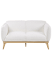 Beliani 2-Sitzer Sofa LJUNG in Weiß/Braun - (W) 160 x (H) 82 x (L) 82 cm