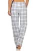 NORMANN Dame Flanell Schlafanzug Hose kariert Baumwolle - 50453 in Blau