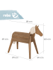 roba Teak-farbenes Outdoorspielpferd aus Holz, stabiles Voltigier- & Gartenpferd