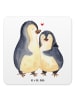 Mr. & Mrs. Panda Tischuntersetzer Pinguin umarmen ohne Spruch in Weiß