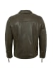 JILANI Lederjacke Lammnappa in Dunkeloliv