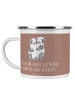 Mr. & Mrs. Panda Camping Emaille Tasse Kirchliche Trauung Liebe ... in Braun Pastell