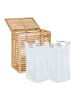 relaxdays Wäschekorb in Natur/ Beige - (B)53 x (H)61 x (T)35 cm