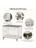 Pawhut Hundekäfig Weiß+Grau 86B x 60T x 70H cm
