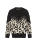 IMANE Damen Strickpullover in Schwarz Beige