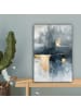 MuchoWow Leinwand bilder Abstrakte Kunst gold grau (BxH)