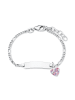 Prinzessin Lillifee Identarmband Silber 925, rhodiniert in Rosa