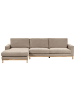 Beliani Ecksofa SIGGARD in Beige/Braun - (W) 296 x (H) 82 x (L) 163 cm rechtsseitig