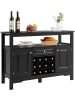 COSTWAY Sideboard mit Weinregal in Schwarz