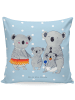 Mr. & Mrs. Panda Sofakissen Koala Familie ohne Spruch in Blau Pastell