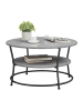 VASAGLE Couchtisch Dacey-old in Grau-Schwarz - (B)80 x (H)46.5 x (T)80 cm