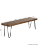 FineBuy Sitzbänk in Braun / Sheesham / 160x40x45