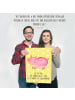 Mr. & Mrs. Panda Bild Einhorn Schwein mit Spruch in Gelb Pastell