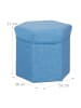 relaxdays Sitzhocker in Blau - (B)36 x (H)31 x (T)32 cm