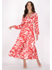 faina Damen Kleid in Rot Wollweiss