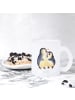 Mr. & Mrs. Panda Teetasse Glas Pinguin umarmen ohne Spruch in Transparent