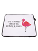 Mr. & Mrs. Panda Notebook Tasche Flamingo Classic mit Spruch in Weiß