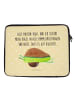 Mr. & Mrs. Panda Laptoptasche Avocado Yoga mit Spruch in Gelb Pastell