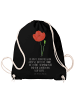 Mr. & Mrs. Panda rucksack stoff Blume Mohnblume mit Spruch in Schwarz