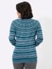 WITT WEIDEN Rundhals-Pullover in hellblau-aquapetrol-geringelt