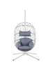 Beliani Hängesessel ADRIA in Weiß/Grau - (W) 108 x (H) 190 x (L) 100 cm