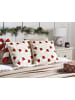Beliani 2er-Set Dekokissen SUGARPLUM in Beige/Weiß/Rot