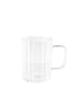 Almina 2er Gläser-Set Henkel 350 ml transparent Riffle Design in Transparent
