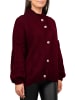 Reichstadt Damen Relaxed Fit Strickjacke Oversized-Look in Bordeaux