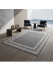 KADIMA DESIGN Teppich Outdoor Waschbar Bordüre ORLA Strapazierfähig OEKO-TEX Balkon in Grau