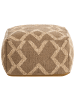 Beliani Pouf GOPI in Braun/Beige - (W) 50 x (H) 30 x (L) 50 cm