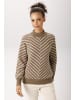 Aniston CASUAL Strickpullover in braun-wollweiß