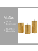 Novaliv 3er Set Led Kerzen 7,5cm ø Kerze flackernde Flamme mit Fernbedingung G in Gold