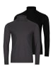 Ragman Rollkragenshirt Basic in Schwarz / dunkelgrau