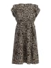 faina Damen Midikleid Mit Leoprint in Beige Leo