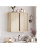 ABRIHOME Badezimmerschrank in Eiche 60x21.6x58 cm wandhängend Doppeltür