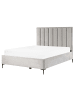 Beliani 2-tlg Doppelbett SEZANNE in Grau/Schwarz