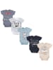 TupTam Baby Kurzarm Body mit Aufdruck Spruch 5er Pack in beige/grau
