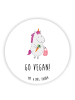 Mr. & Mrs. Panda Kühlschrankmagnet Einhorn Vegan mit Spruch in Weiß